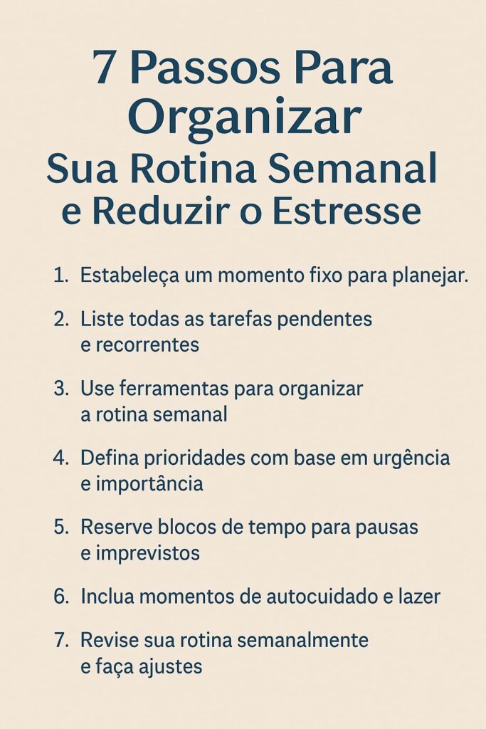 Organizar rotina semanal